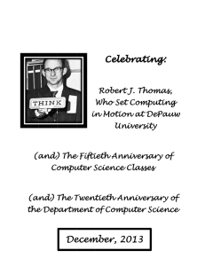 History of DePauw Computer Science Department PDF