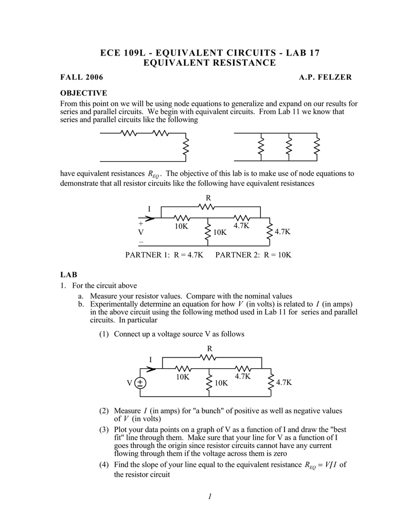 Parallel Circuit Equivalent Resistance Equation Circuit Diagram