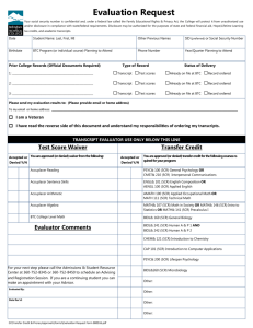 Evaluation Request Form - Bellingham Technical College