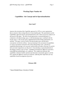 Working Paper Number 66 Capabilities: the Concept and its
