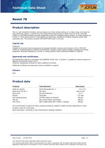 Resist 78: Technical Data Sheet - Zinc Ethyl Silicate Coating