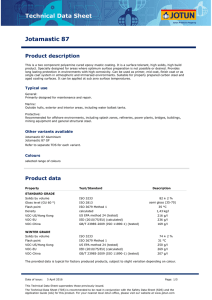 Jotamastic 87: Epoxy Mastic Coating Technical Data Sheet