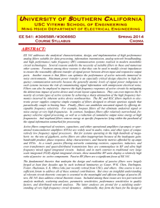 EE 541 Analog Filters Course Syllabus - USC Engineering
