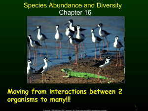 Species Abundance and Diversity Chapter 16