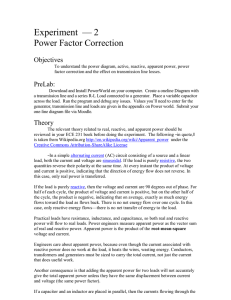 Experiment 2: Power Factor Correction