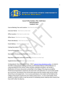 Sample NSU Traditional Course Syllabus