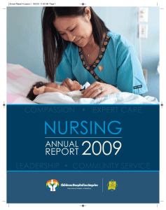 Nursing Annual Report for 2009 - Children`s Hospital Los Angeles