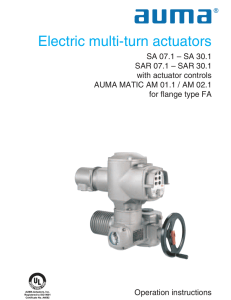 Multi-turn actuators SA 07.1. SA 30.1/SAR 07.1