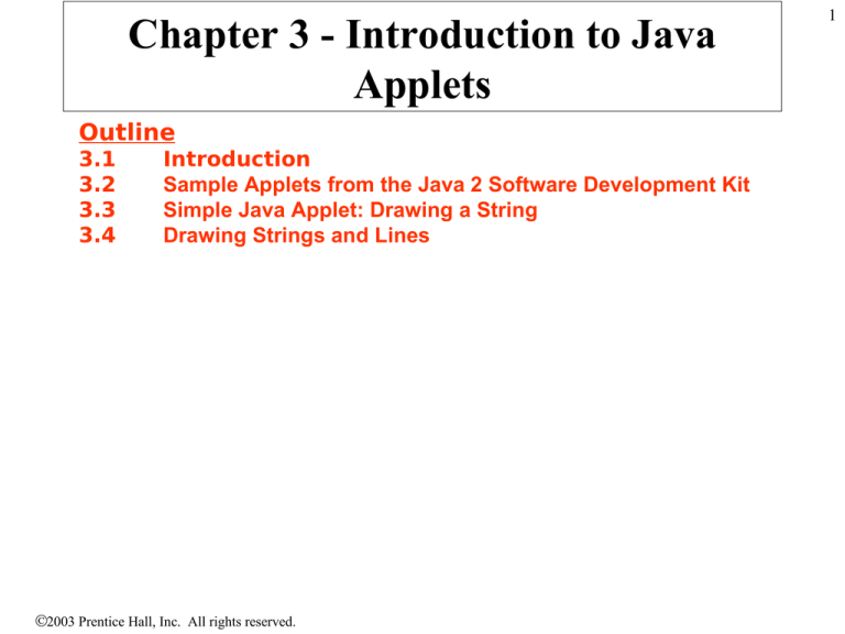 Chapter 3 - Introduction To Java Applets