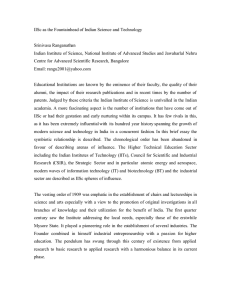 IISc as the Fountainhead of Indian Science and Technology