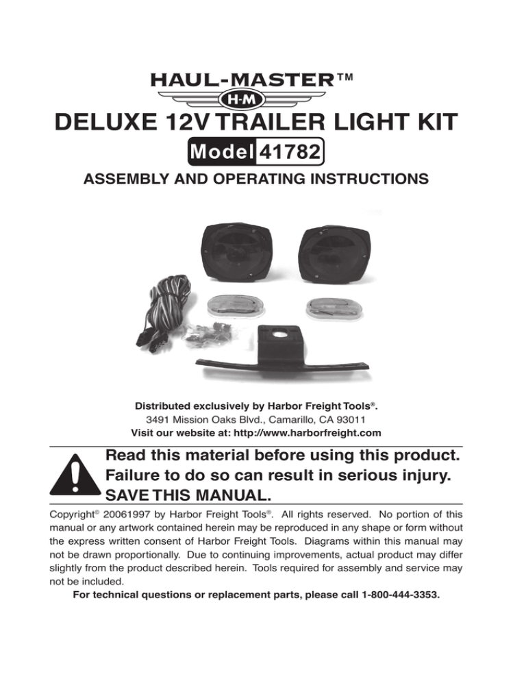 deluxe 12v trailer light kit