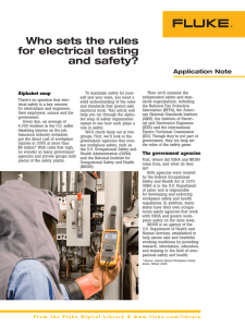 Who sets the rules for electrical testing and safety?