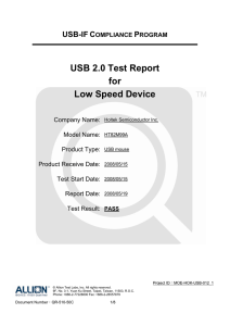 USB 2.0 Test Report for Low Speed Device