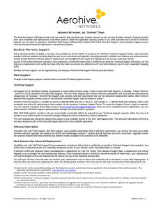 Bundled Warranty Support Paid Support