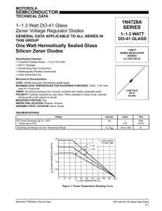 SEMICONDUCTOR 1–1.3 Watt DO-41 Glass Zener Voltage