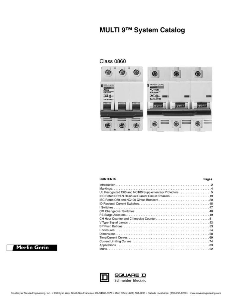 MULTI 9™ System Catalog Circuit Breakers & Accessories