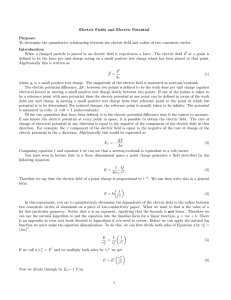 Electric Fields and Electric Potential Purpose: To determine the