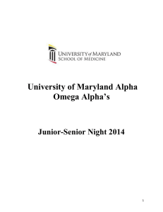 Junior-Senior Night 2014 - University of Maryland School of Medicine