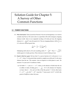 Solution Guide for Chapter 5: A Survey of Other Common Functions