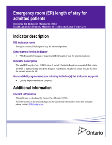 Emergency room length of stay for admitted patients