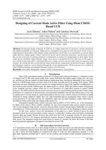Designing of Current-Mode Active Filter Using 45nm CMOS