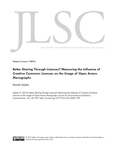 Better Sharing Through Licenses? - Journal of Librarianship and