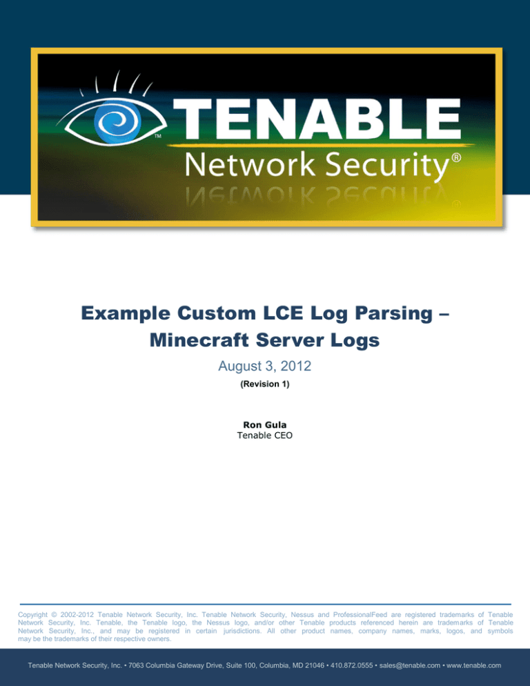 Custom LCE Log Parsing for Minecraft Server Logs