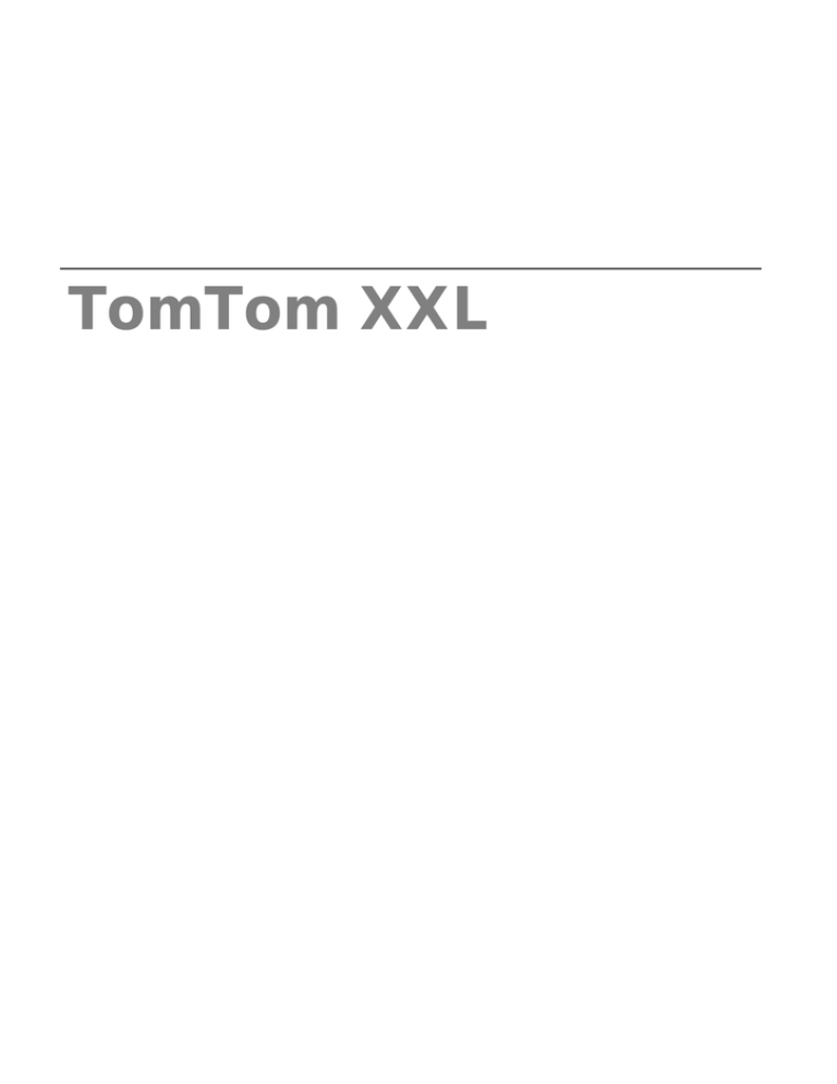 TomTom XXL Manual