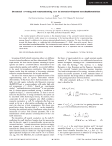 Dynamical screening and superconducting state in intercalated