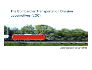 The Bombardier Transportation Division Locomotives (LOC)
