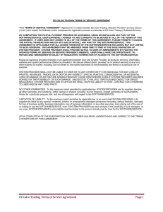 EZ Color Trading Terms of Service Agreement Page 1