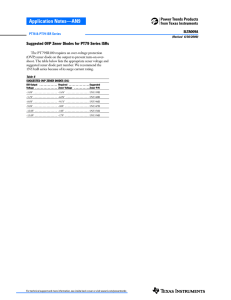 Suggested OVP Zener Diodes for PT79 Series