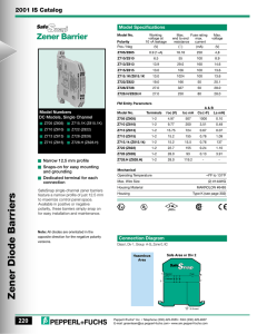 Zener Barrier Specifications | Pepperl+Fuchs Datasheet