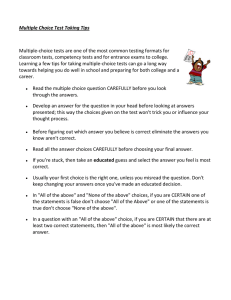 Multiple Choice & Test Prep Tips