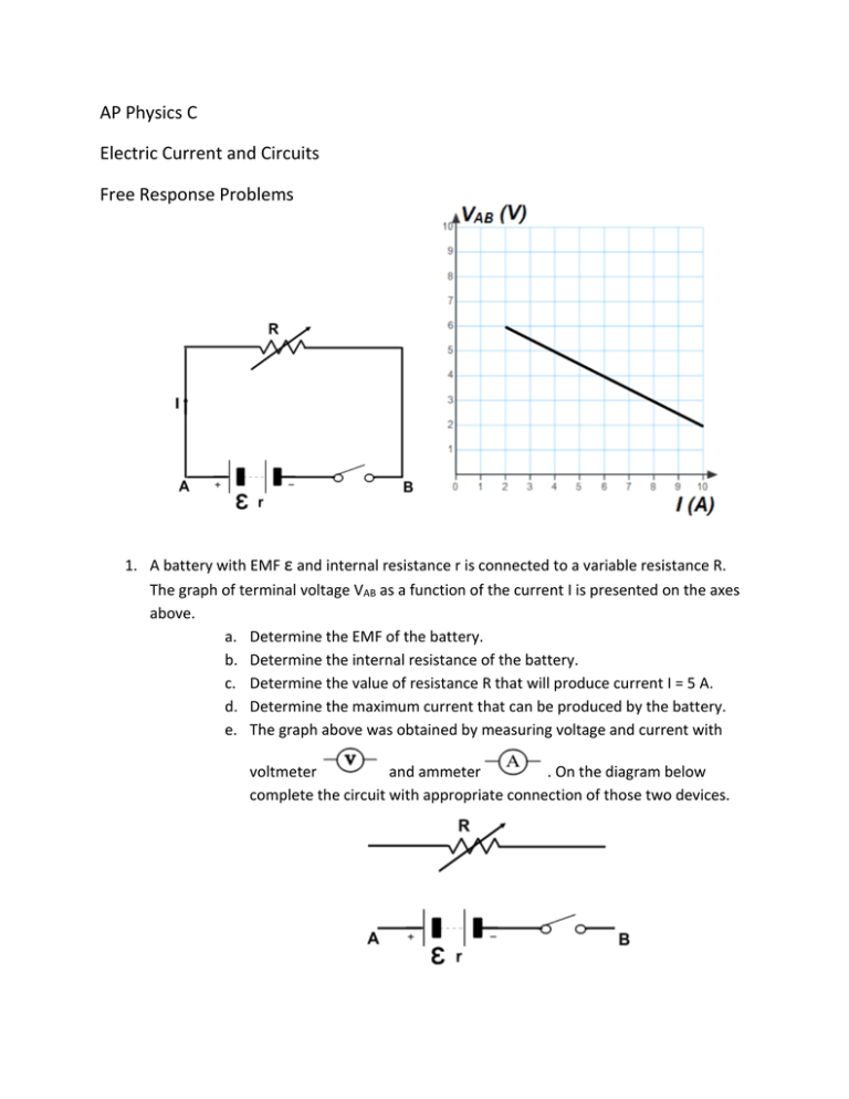 AP Physics C: Electric Current & Circuits Problems