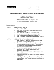 CSA Staff Notice: 43-302 - Ontario Securities Commission
