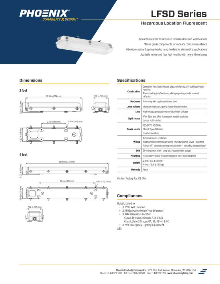 LFSD Spec Sheet Phoenix Lighting