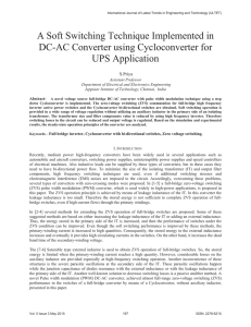 A Soft Switching Technique Implemented in DC