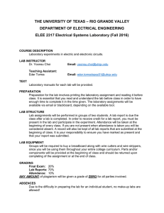 ELEE 2317 Electrical Systems Lab Syllabus - UTRGV