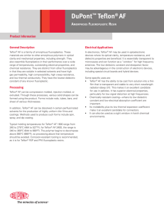 DuPont Teflon AF: Amorphous Fluoroplastic Resin Properties