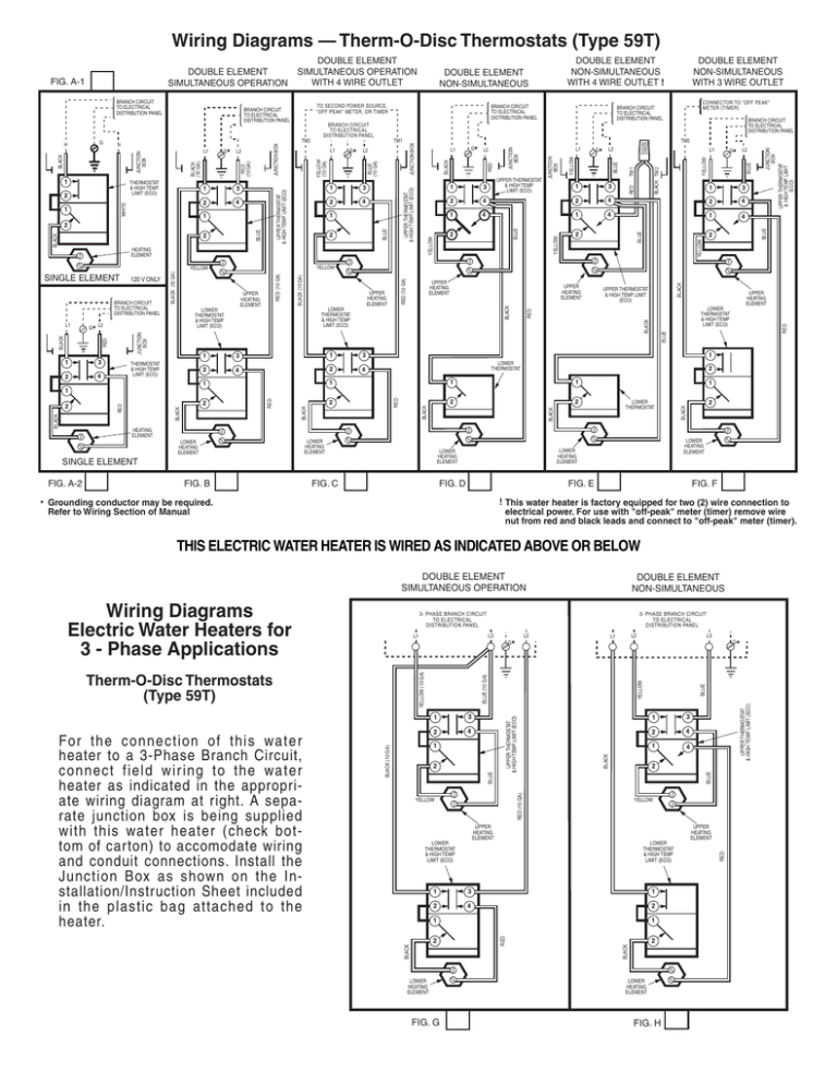 Wiring Diagrams Electric Water Heaters