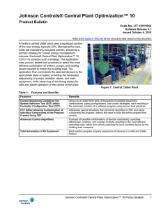Johnson Controls CPO 10: Chiller Plant Optimization