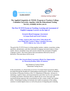 The First TC/ETS Forum on Teaching, Learning and Assessment of