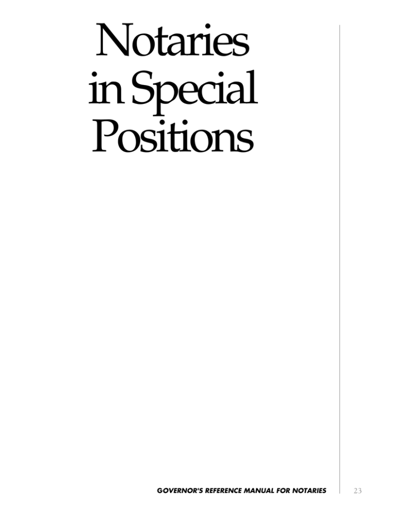 governor`s reference manual for notaries