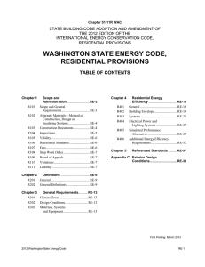 WA State Energy Code: Residential Provisions (2012 Edition)
