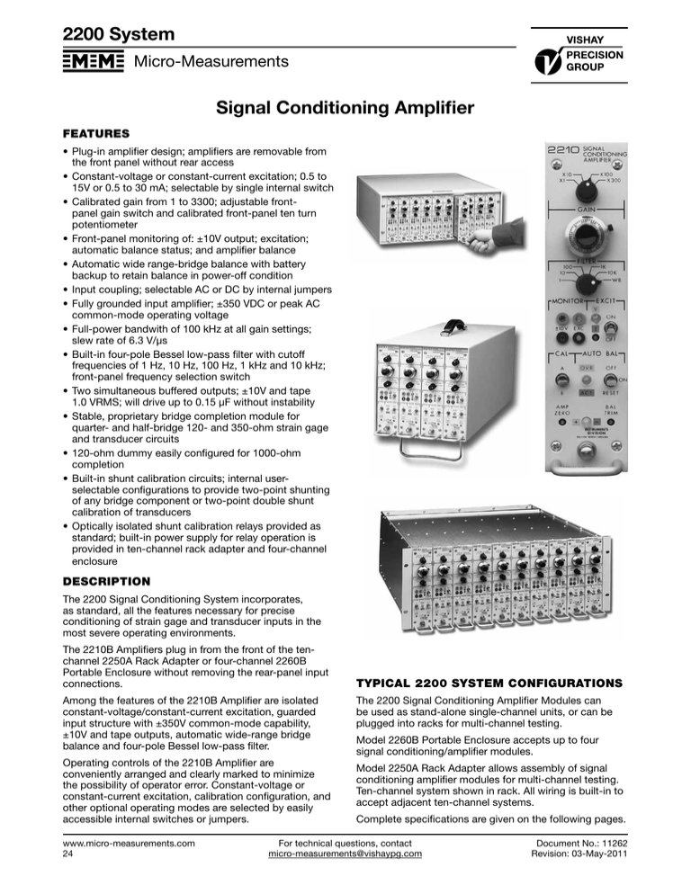 2200﻿System Signal﻿Conditioning﻿Amplifier