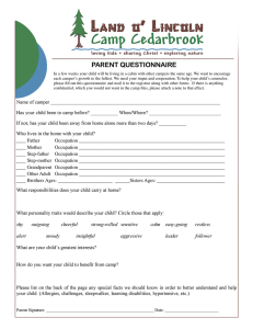 JJJJ Father Occupation - Land o` Lincoln Camp Cedarbrook
