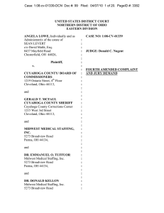 UNITED STATES DISTRICT COURT NORTHERN DISTRICT OF