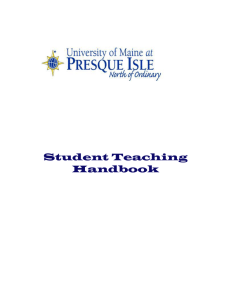 Student Teaching Handbook - University of Maine at Presque Isle