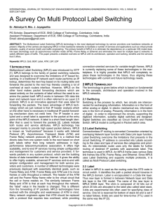 A Survey On Multi Protocol Label Switching